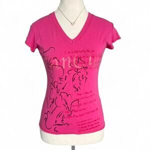 Pink Y2K Early 2000s Baby Tee Fitted Full Length Size Large